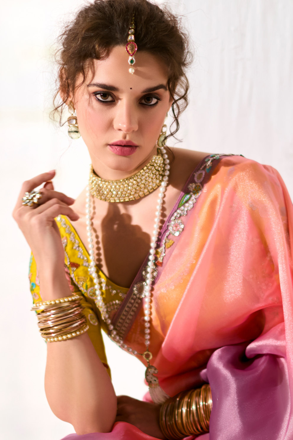 Tissue Silk Saree with Heavy Embroidered Border for Grand Occasions