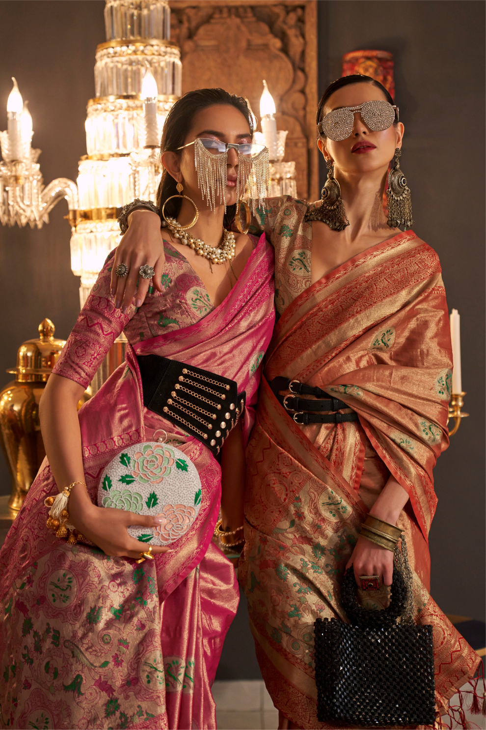 Elegant Silk Jacquard Saree with Handloom Weaving Craft