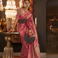 Elegant Silk Jacquard Saree with Handloom Weaving Craft