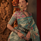 Elegant Silk Jacquard Saree with Handloom Weaving Craft