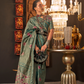 Elegant Silk Jacquard Saree with Handloom Weaving Craft