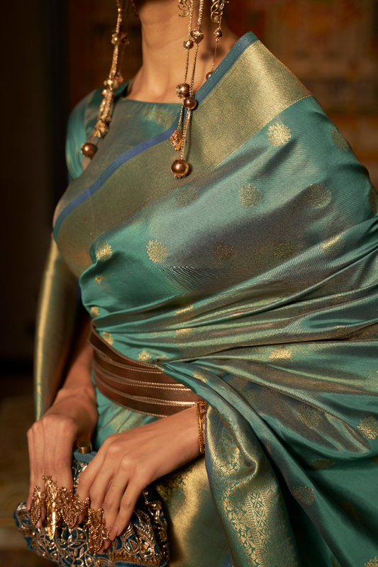 Zari Banarasi Saree with Ethnic Motifs Woven Design