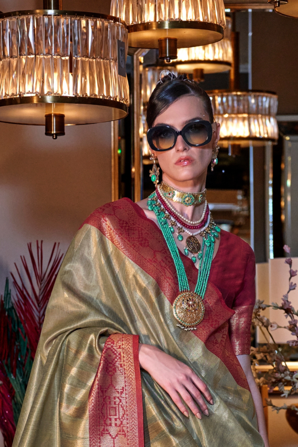 Tissue Silk Saree with Intricate Handloom Weaving Art