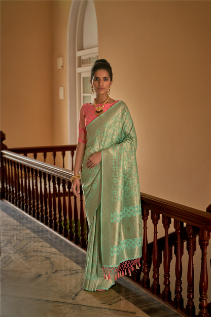 Nylon Crepe Saree with Zari Weaving for Festive Occasions