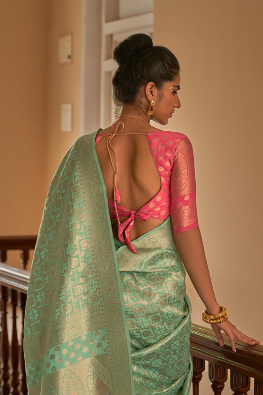 Nylon Crepe Saree with Zari Weaving for Festive Occasions