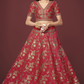 Traditional Slub Silk Lehenga Choli with Sequin Detailing