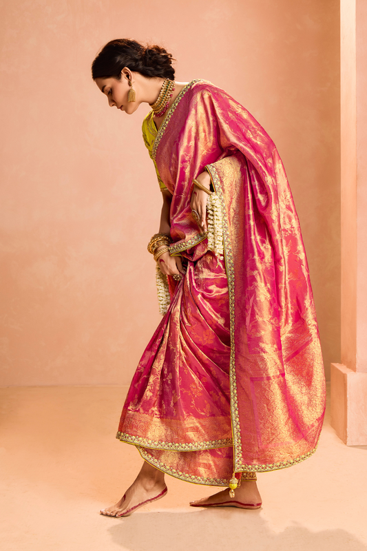 Banarasi Bridal Tissue Silk Saree with Traditional Royal Finish