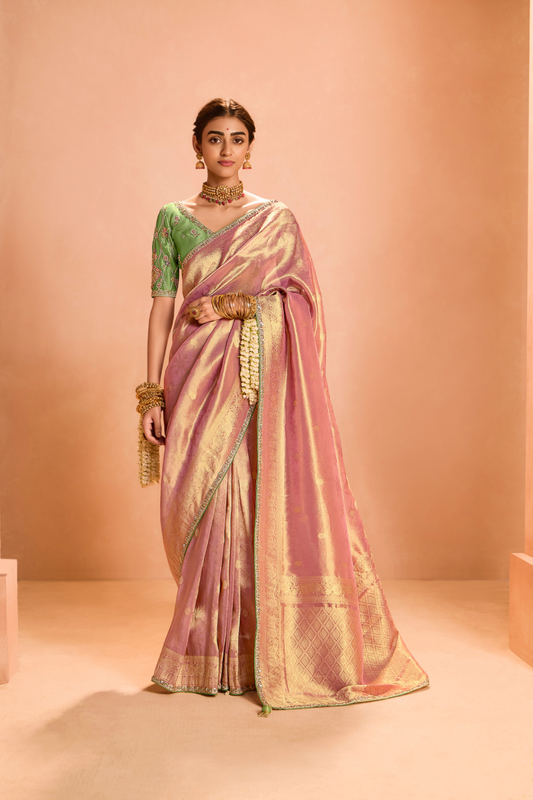Banarasi Bridal Tissue Silk Saree with Traditional Royal Finish