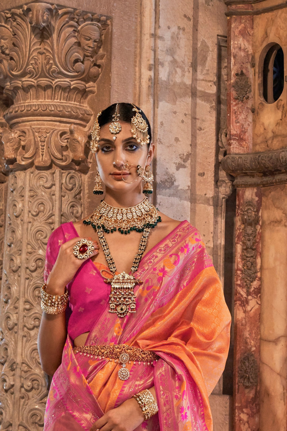 Traditional Patola Silk Saree with Intricate Weaving