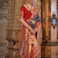 Traditional Patola Silk Saree with Intricate Weaving