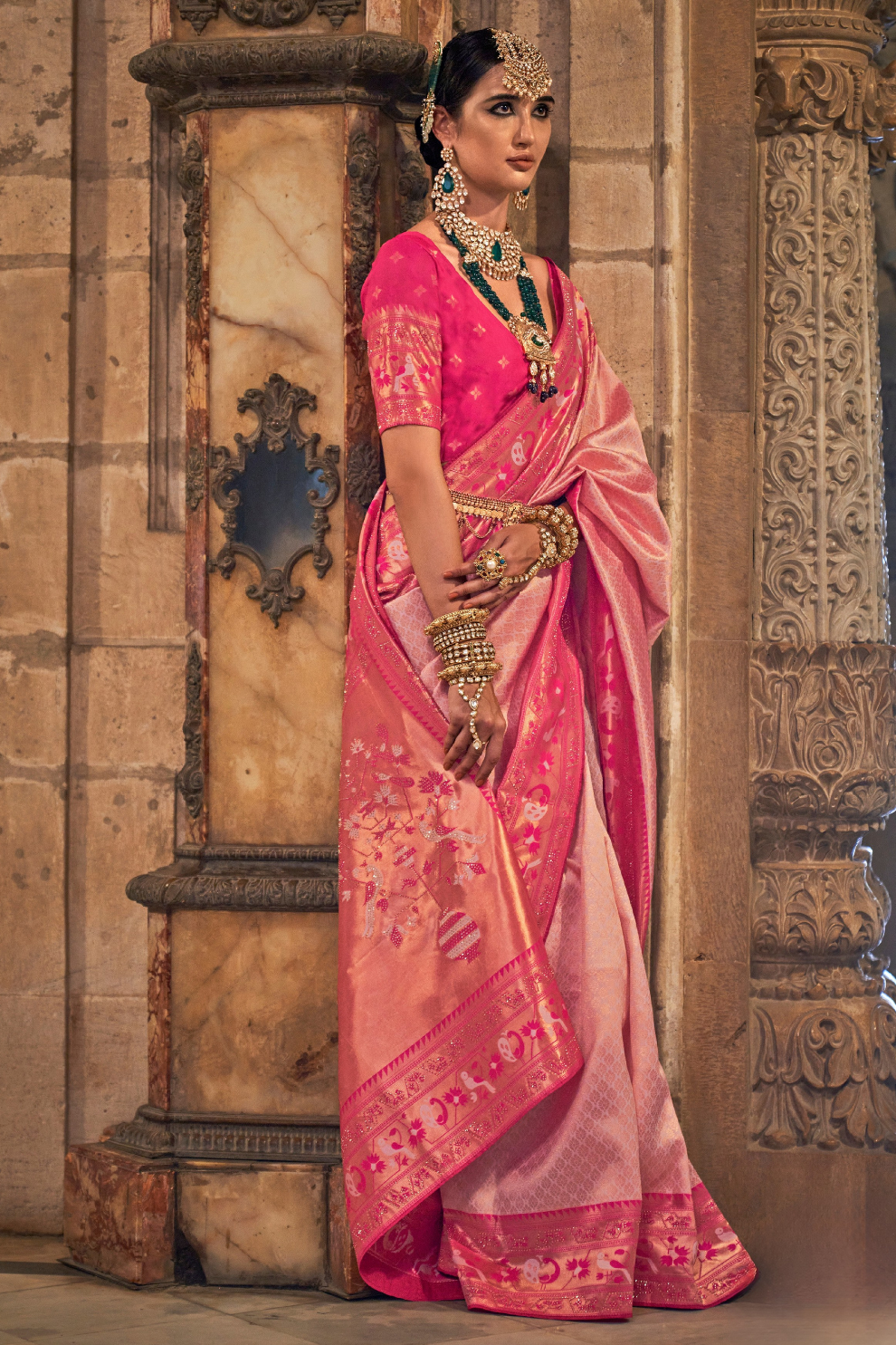 Traditional Patola Silk Saree with Intricate Weaving
