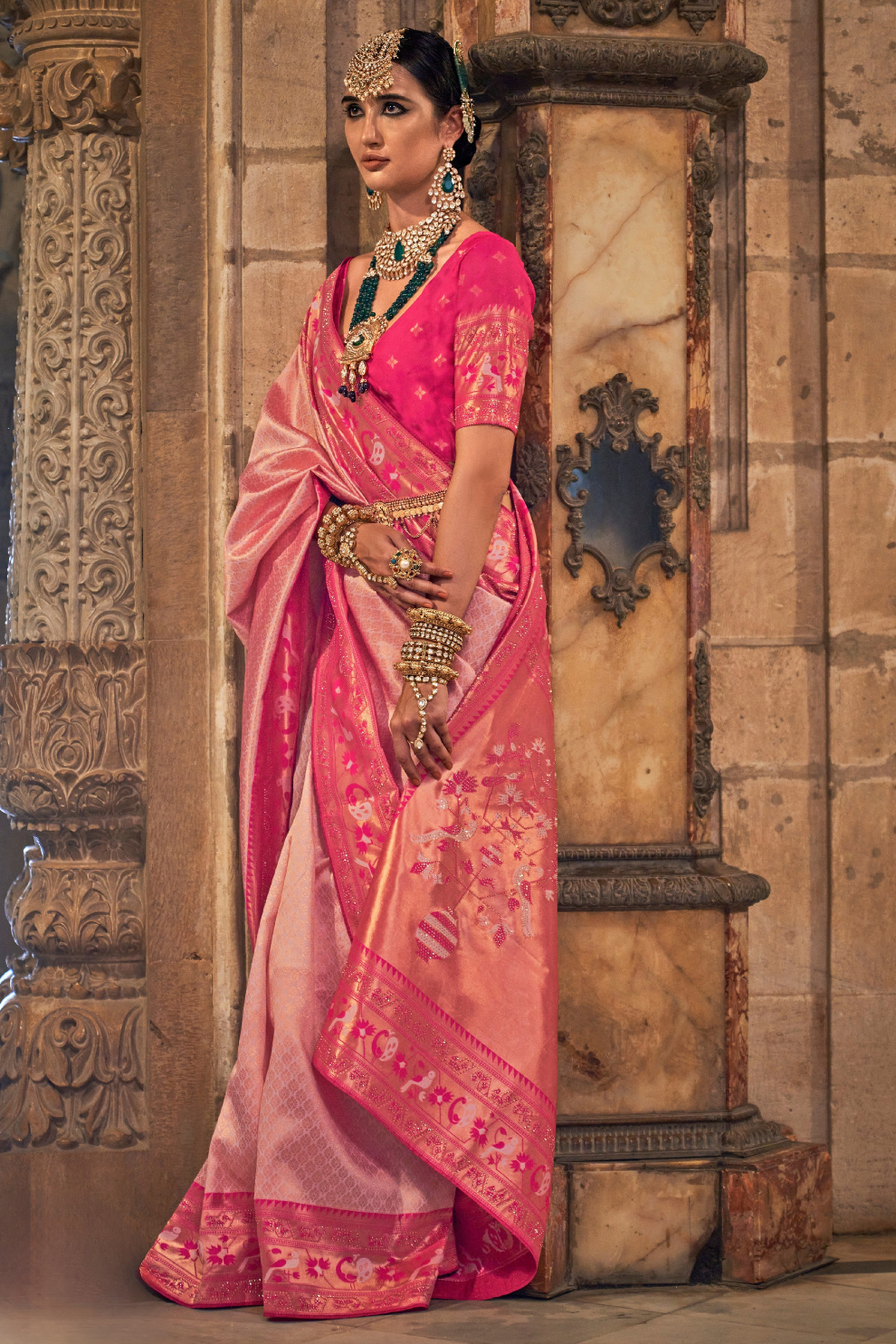 Traditional Patola Silk Saree with Intricate Weaving