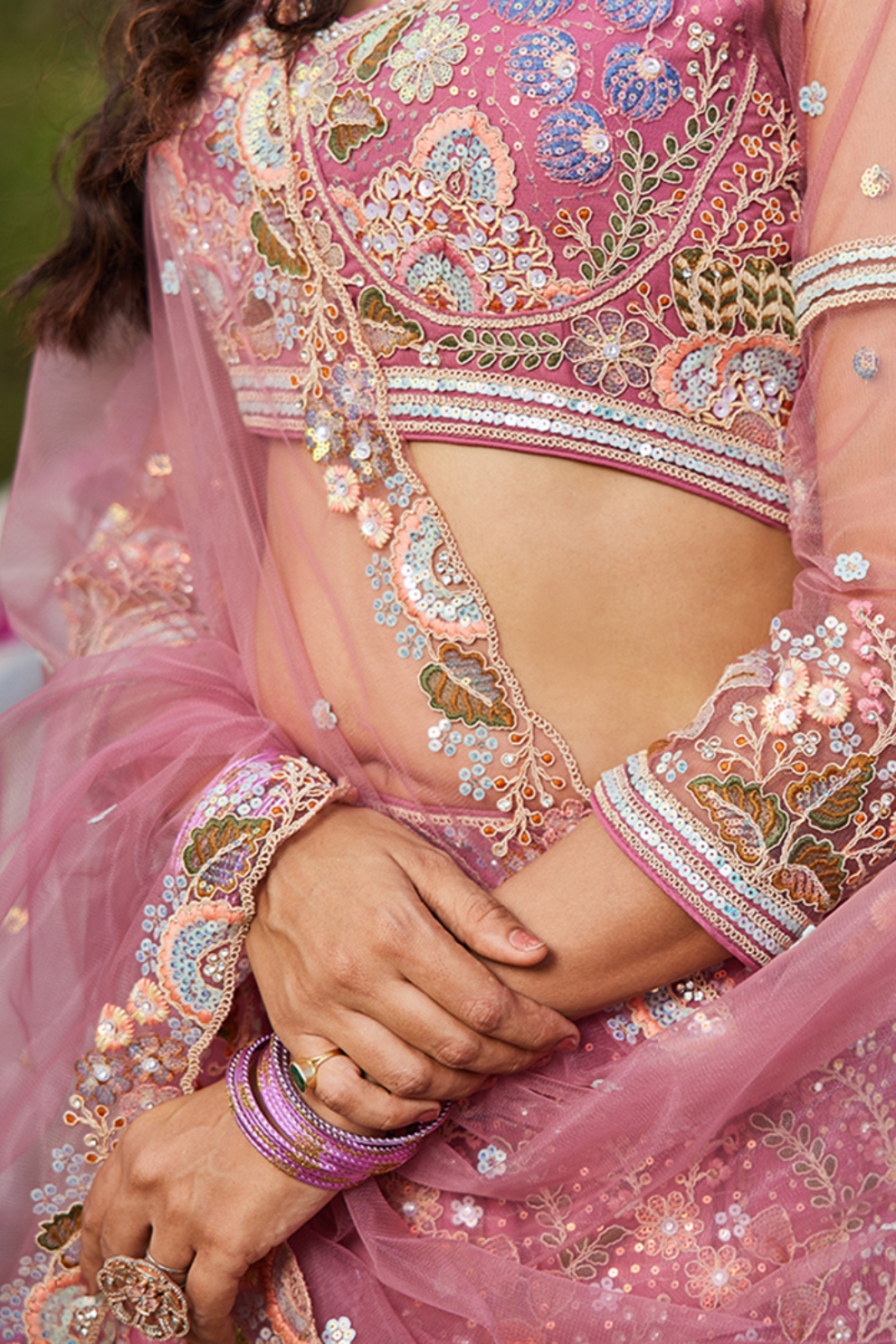 Designer Net Lehenga Choli with Coding and Zarkan Embroidery