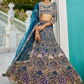Designer Net Lehenga Choli with Coding and Zarkan Embroidery