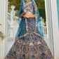 Designer Net Lehenga Choli with Coding and Zarkan Embroidery