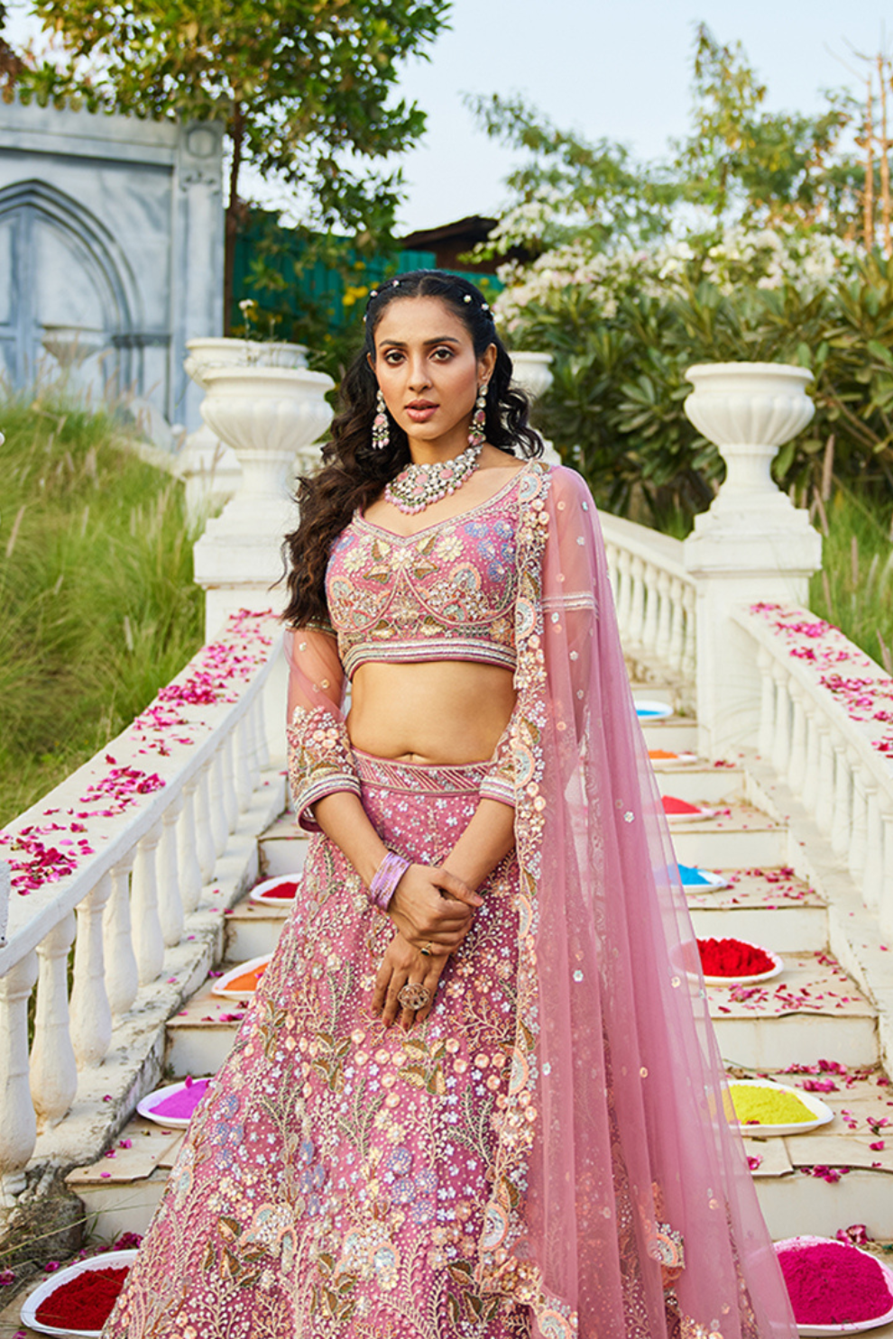 Designer Net Lehenga Choli with Coding and Zarkan Embroidery