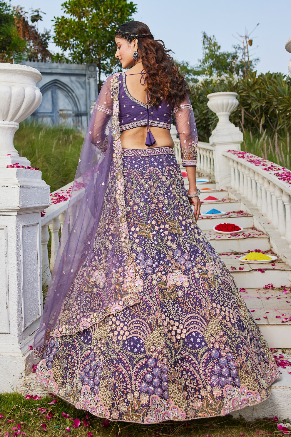 Designer Net Lehenga Choli with Coding and Zarkan Embroidery