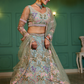 Designer Net Lehenga Choli with Coding and Zarkan Embroidery
