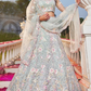 Designer Net Lehenga Choli with Intricate Sequins and Zarkan Work