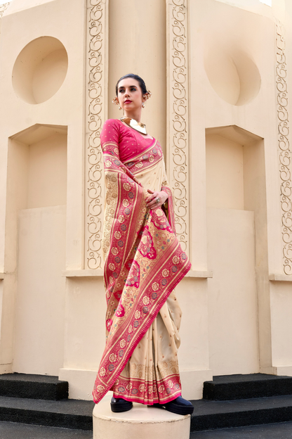 Pure Soft Banarasi Silk Saree Timeless Grace with Royal Zari Weave - LaVante Fashion