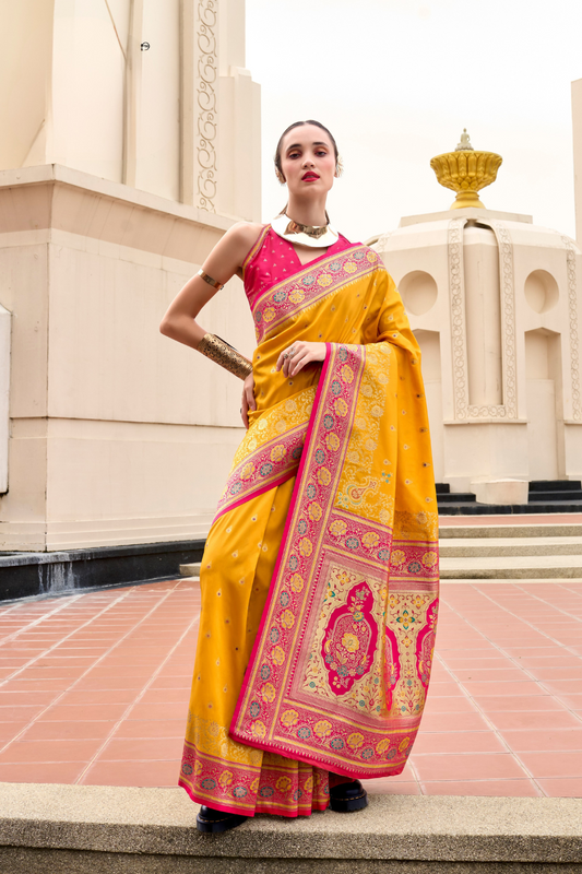 Pure Soft Banarasi Silk Saree Timeless Grace with Royal Zari Weave - LaVante Fashion