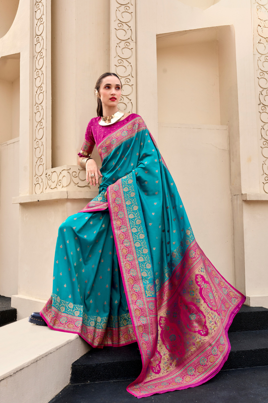 Pure Soft Banarasi Silk Saree Timeless Grace with Royal Zari Weave - LaVante Fashion