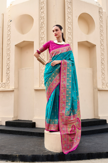 Pure Soft Banarasi Silk Saree Timeless Grace with Royal Zari Weave - LaVante Fashion