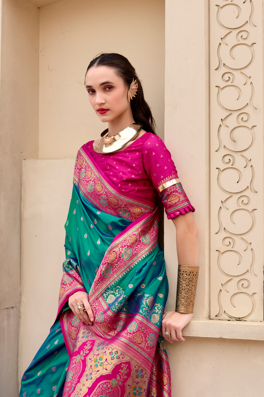 Pure Soft Banarasi Silk Saree Timeless Grace with Royal Zari Weave - LaVante Fashion