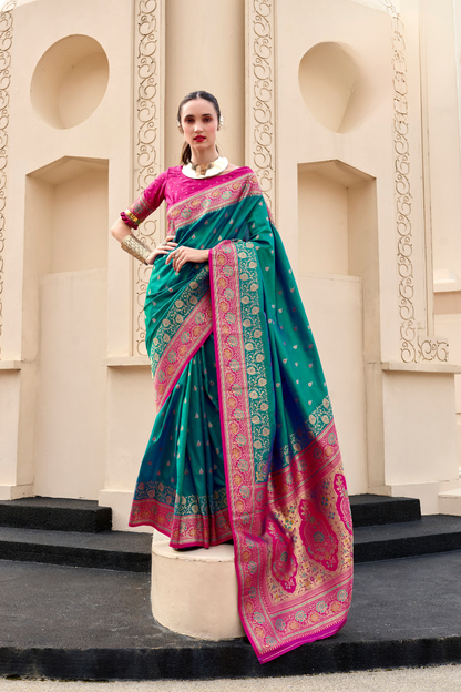 Pure Soft Banarasi Silk Saree Timeless Grace with Royal Zari Weave - LaVante Fashion