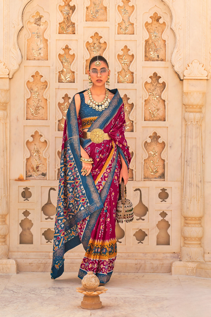 Handloom-Style Patola Silk Saree for Cultural Events