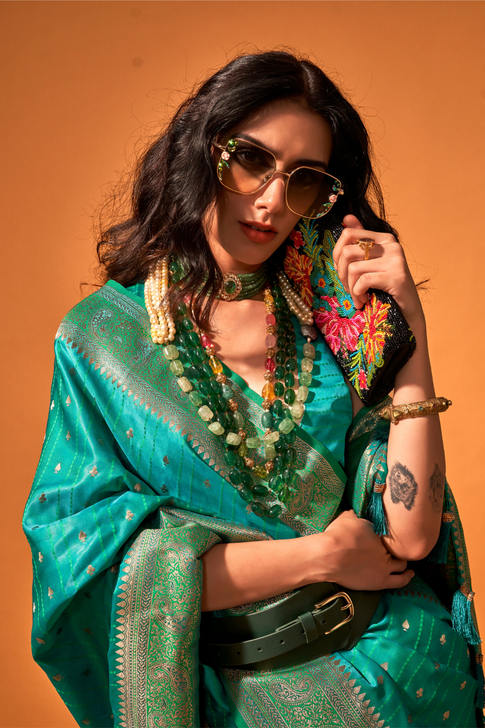 Woven Design Zari Satin Banarasi Saree with Rich Detailing