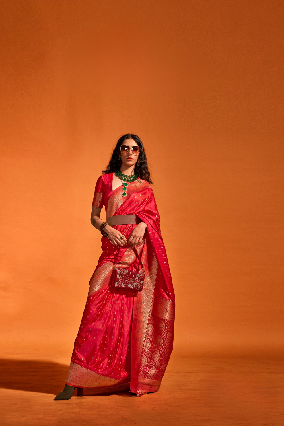 Woven Design Zari Satin Banarasi Saree with Rich Detailing