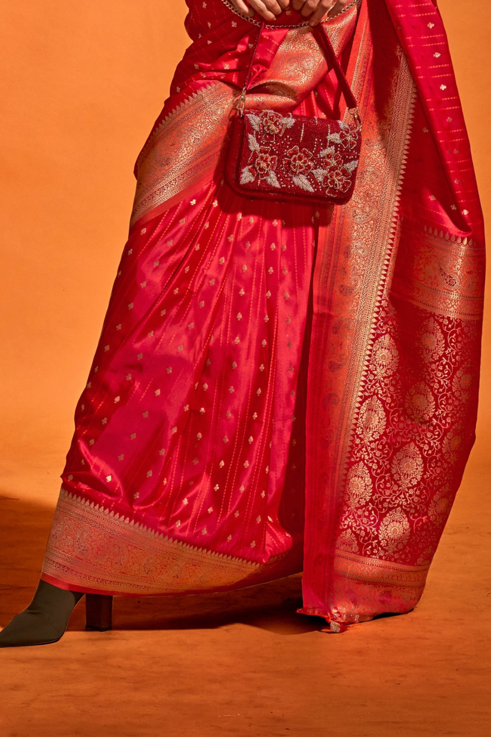 Woven Design Zari Satin Banarasi Saree with Rich Detailing