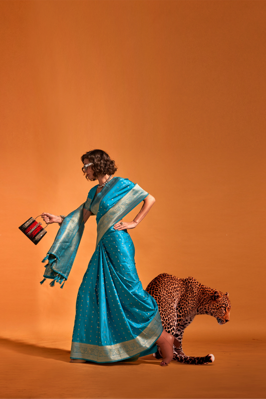 Woven Design Zari Satin Banarasi Saree with Rich Detailing