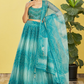 Vibrant Digital Printed Organza Lehenga Choli with Contemporary Flair