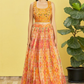 Vibrant Digital Printed Organza Lehenga Choli with Contemporary Flair