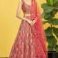 Vibrant Digital Printed Organza Lehenga Choli with Contemporary Flair