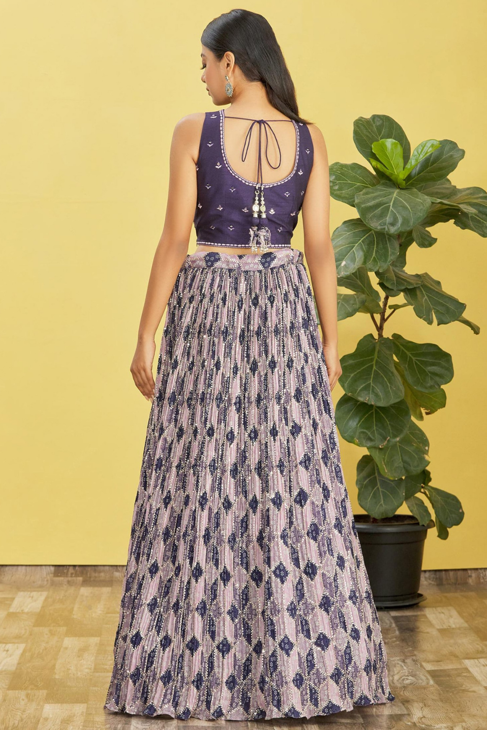Vibrant Digital Printed Organza Lehenga Choli with Contemporary Flair