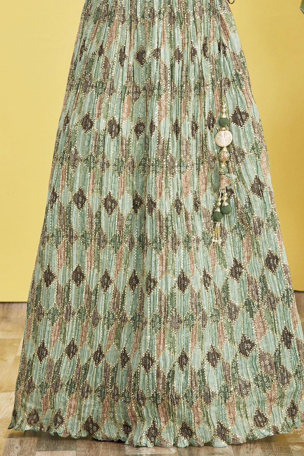 Vibrant Digital Printed Organza Lehenga Choli with Contemporary Flair