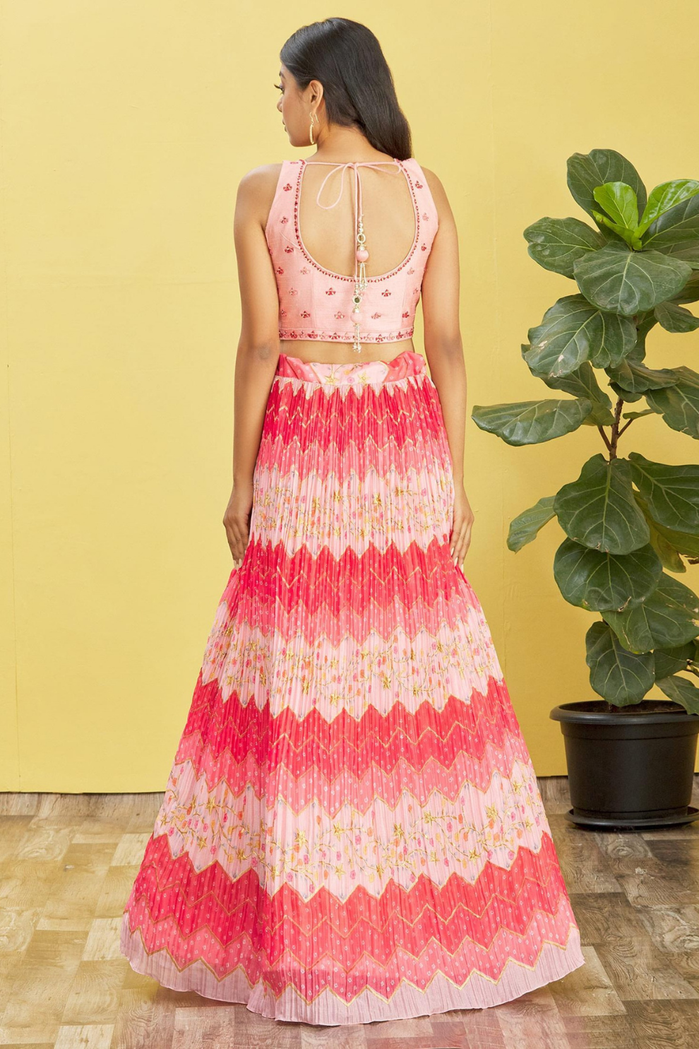 Vibrant Digital Printed Organza Lehenga Choli with Contemporary Flair