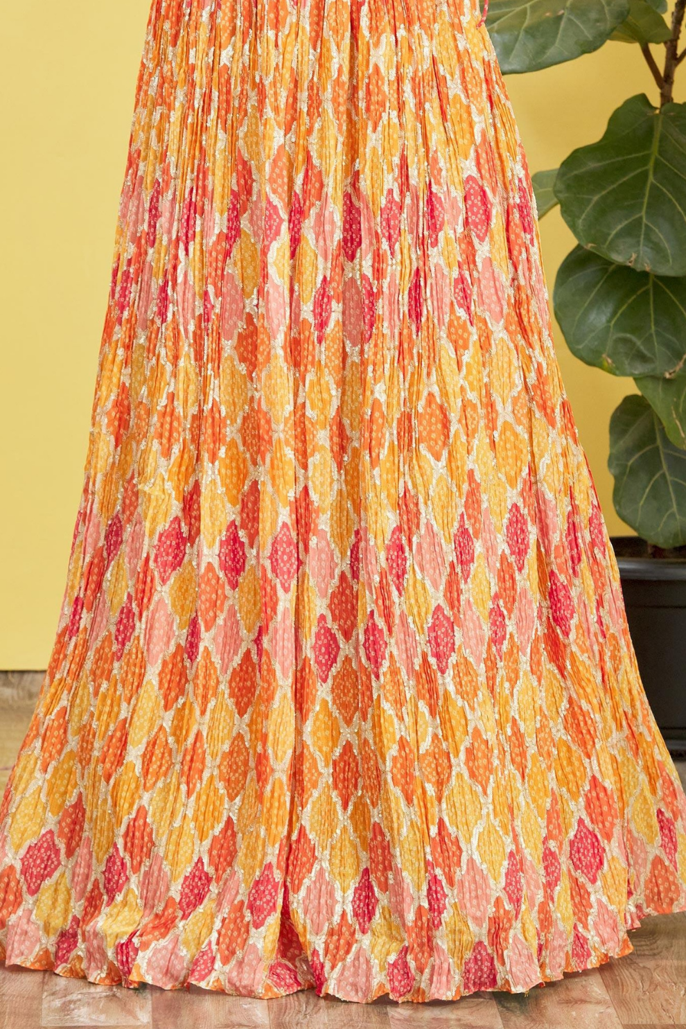 Vibrant Digital Printed Organza Lehenga Choli with Contemporary Flair