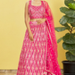 Vibrant Digital Printed Organza Lehenga Choli with Contemporary Flair