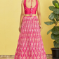 Vibrant Digital Printed Organza Lehenga Choli with Contemporary Flair