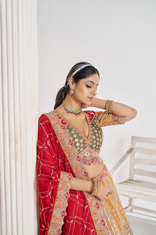 Stylish Party Wear Lehenga Featuring Position Print, Aari & Sequin Embellishments
