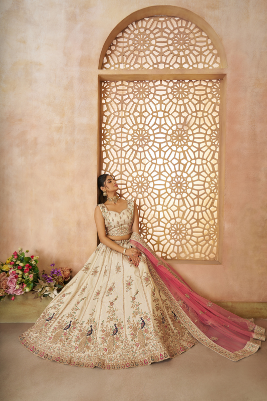 Heritage-Inspired Zari Weaving Silk Lehenga Choli with Elegant Dupatta