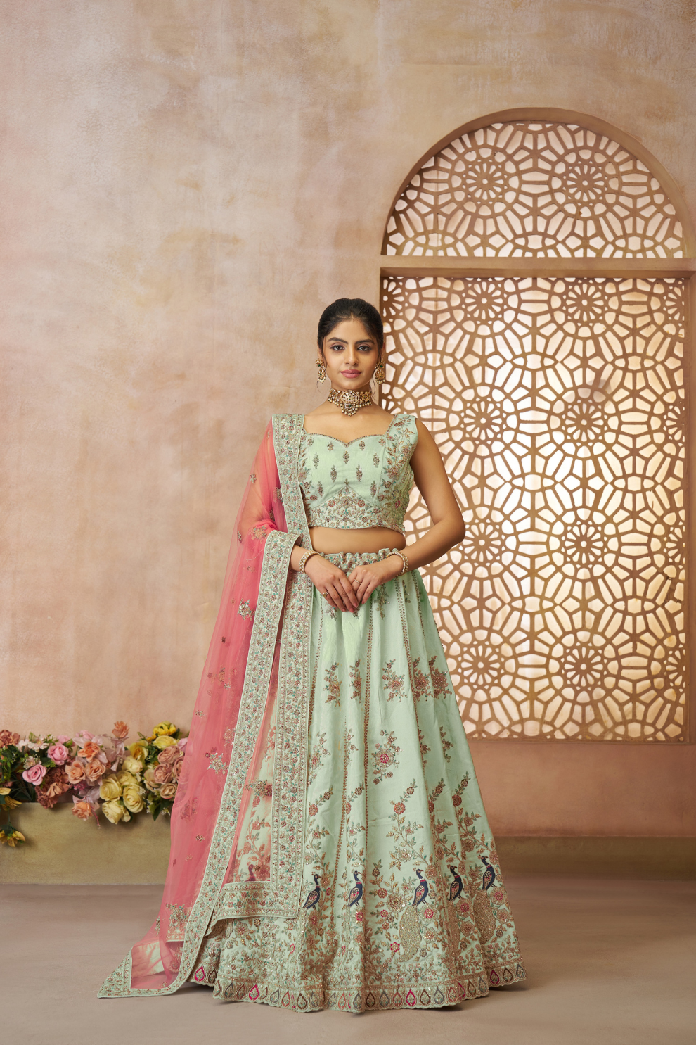 Heritage-Inspired Zari Weaving Silk Lehenga Choli with Elegant Dupatta