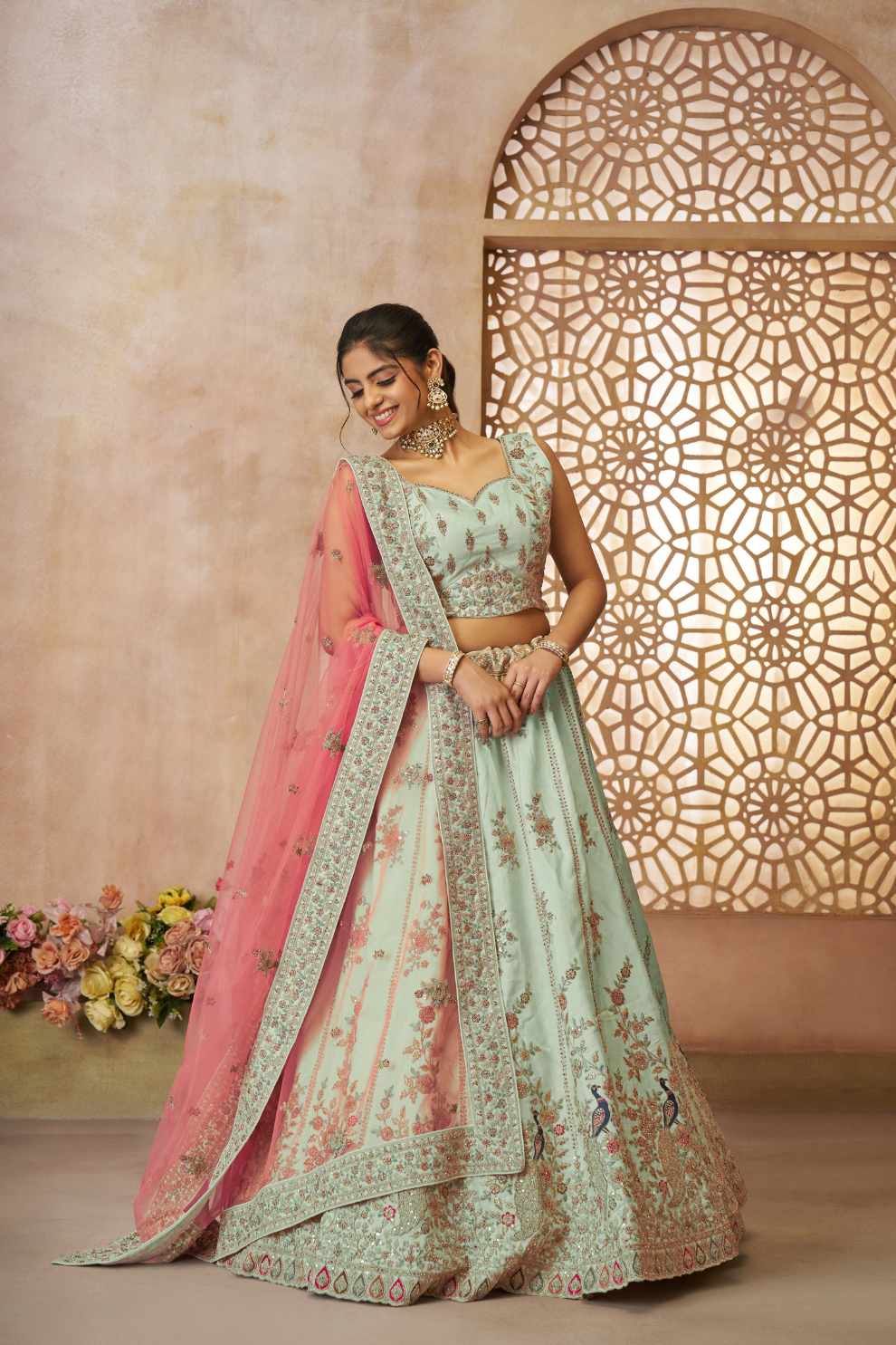 Heritage-Inspired Zari Weaving Silk Lehenga Choli with Elegant Dupatta