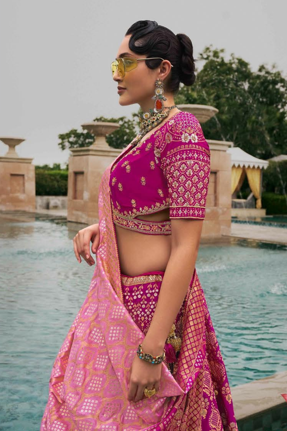 Pink Serenade Wedding Lehenga Choli with Delicate Embroidery - LaVante Fashion