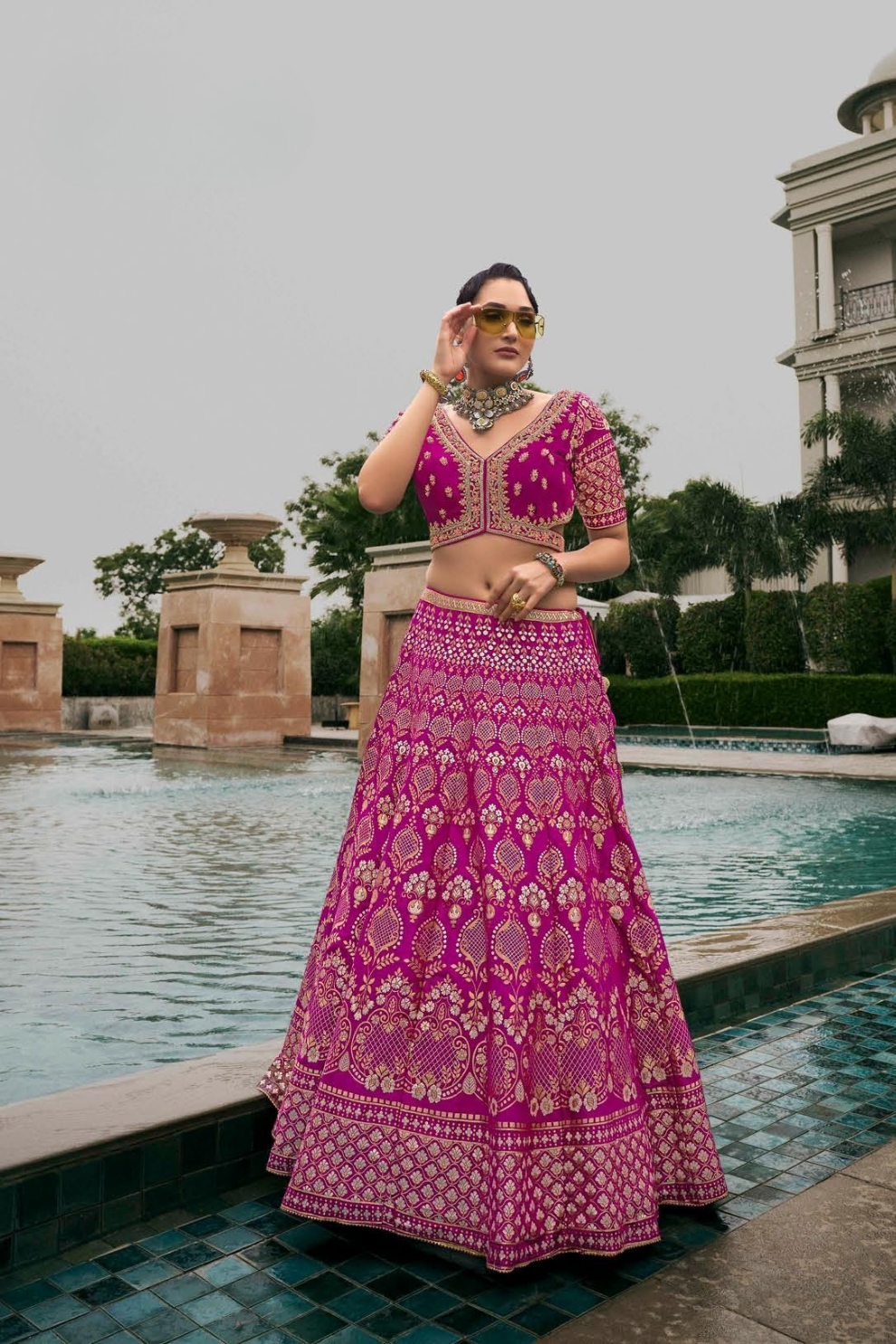 Pink Serenade Wedding Lehenga Choli with Delicate Embroidery - LaVante Fashion