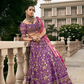 Purple Majesty Embroidered Ensemble with Rich Detailing - LaVante Fashion